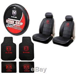 Dodge Ram Premium Sideless Front Seat Covers Steering Wheel