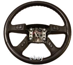 03-06 Chevy Tahoe Suburban GMC Yukon OEM Black Leather Steering Wheel