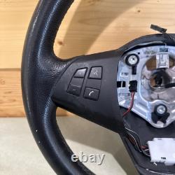 07-11 Bmw X5 E70 Steering Wheel Black Leather 240687610 Oem