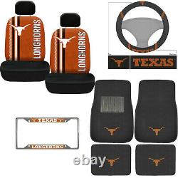 10PC NCAA Texas Longhorns Car Truck Floor Mats Seat Covers Steering Wheel Cover