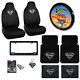 10pc Superman Silver Logo Car Truck Floor Mats Seat Covers Steering Wheel Cover