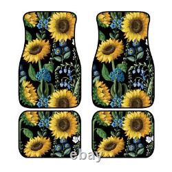 10PCS Sunflower Car Seat Covers+Steering Wheel Cover+Seat Belt& Armrest Pad