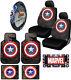 10pc Marvel Captain America Floor Mats Seat Covers Steering Wheel Cover Gift Set