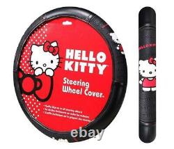 10pc Sanrio Hello Kitty Core Car Floor Mats Steering Wheel Cover & Seat Covers