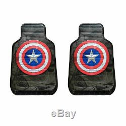 11PC Captain America Car Truck Floor Mats Seat Covers & Steering Wheel Cover