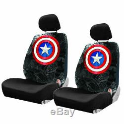 11PC Captain America Car Truck Floor Mats Seat Covers & Steering Wheel Cover