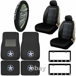 11PC JEEP WRANGLER Car Truck SUV Seat Covers Floor Mats & Steering Wheel Cover