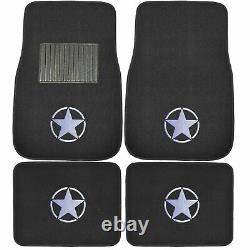 11PC JEEP WRANGLER Car Truck SUV Seat Covers Floor Mats & Steering Wheel Cover