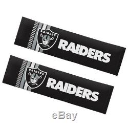 11PC NFL Oakland Raiders Car Truck Seat Covers Floor Mats Steering Wheel Cover