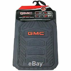11pc GMC Car Truck Front Rear Rubber Floor Mats Seat Covers Steering Wheel Cover