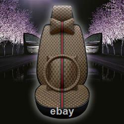 11pcs 5-Sits PU Leather Car Seat Cover Front Rear Comfort Cushions Universal Set