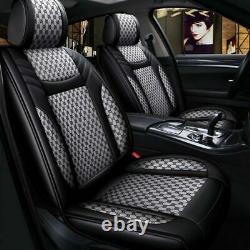11pcs Luxury PU Leather Car Seat Covers Front&Rear Universal 5-Seats Car SUV US