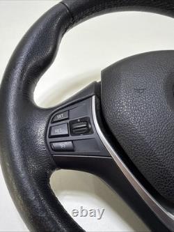 12-18 BMW F30 F32 328i 435i LEATHER SPORT STEERING WHEEL USED OEM