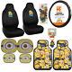 12pc Despicable Me Minions Car Truck Seat Covers Floor Mats Steering Wheel Cover