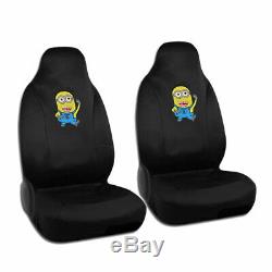 12PC Despicable Me Minions Car Truck Seat Covers Floor Mats Steering Wheel Cover