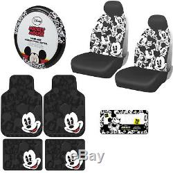 12PC Disney Mickey Mouse Car Truck Floor Mats Seat Covers & Steering Wheel Cover