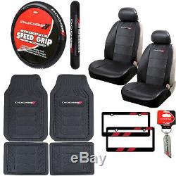 12pc Dodge Car Truck Suv All Weather Floor Mats Seat Covers Steering Wheel Cover