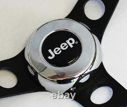 13 1/4 classic black on black steering wheel for 76-95 Jeep CJ5 CJ7 YJ Wrangler