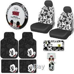 13PC Disney Mickey Mouse Car Truck Floor Mats Seat Covers & Steering Wheel Cover
