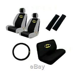 13pc Set Batman Dark Knight Car Front Rear Seat Covers Steering Wheel Cover More