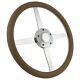 14 4-spoke Polished Steering Wheel Tan Grip