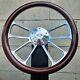 14 Billet 4 Spoke Steering Wheel Mahogany Wood Licensed Chevy Horn