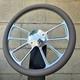 14 Billet 4 Spoke Steering Wheel With Gray Vinyl Half Wrap And Forever Sharp Horn