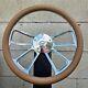 14 Billet 4 Spoke Steering Wheel With Tan Vinyl Wrap And Licensed Chevy Horn