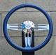 14 Billet Barrel Royal Blue Half Wrap Steering Wheel Chevy Bowtie Licensed Horn