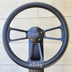 14 Billet Black Steering Wheel Muscle Vinyl Half Wrap GMC Modern Licensed Horn