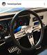 14 Billet Double Barrel Black Vinyl Steering Wheel + Chevy Bowtie Licensed Horn