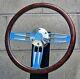 14 Billet Double Barrel Burlwood Half Wrap Steering Wheel Chevy Horn 6 Hole