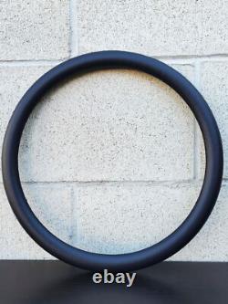 14 Billet Flame Steering Wheel with Black Vinyl Wrap and SS Horn Button