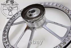 14 Billet Muscle Chevy GM 69-94 Steering Wheel Set with Chevy Engraved Horn