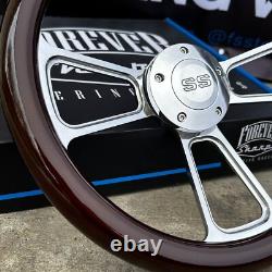 14 Billet Muscle Steering Wheel /w Wood Wrap for 69-94 Chevy Car/Truck- SS Horn 14 Billet Muscle Steering Wheel /w Wood Wrap for 69-94 Chevy Car/Truck- SS Horn