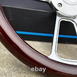 14 Billet Muscle Steering Wheel /w Wood Wrap for 69-94 Chevy Car/Truck- SS Horn 14 Billet Muscle Steering Wheel /w Wood Wrap for 69-94 Chevy Car/Truck- SS Horn