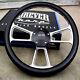 14 Billet Muscle Steering Wheel With Black Vinyl Wrap And Black Ss Horn -5 Hole