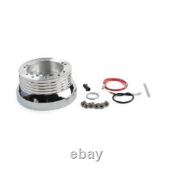14 Billet Steering Wheel + A02 Adapter for Chevy Black Wrap and Horn Button