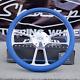 14 Billet Steering Wheel + Adapter For Chevy 69-94 Blue Wrap And Horn Button