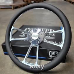 14 Billet Steering Wheel Chevy Black Vinyl Wrap + SS Supersport Horn Button