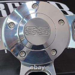 14 Billet Steering Wheel Chevy Black Vinyl Wrap + SS Supersport Horn Button