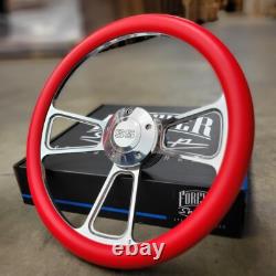 14 Billet Steering Wheel Chevy Red Vinyl Wrap + SS Supersport Horn Button