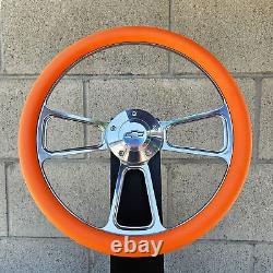 14 Billet Steering Wheel Muscle Orange Vinyl Half Wrap Chevy Horn Licensed