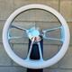 14 Billet Steering Wheel For Chevy Gm Ford Dodge White Wrap And Horn Button