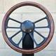 14 Black 4 Spoke Steering Wheel With Hydro Dipped Burlwood Half Wrap/ Horn