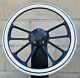 14 Black 4 Spoke Steering Wheel With Hydro Dipped Striped White Half Wrap/ Horn