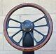 14 Black 4 Spoke Steering Wheel With Burl Wood Hydro Dipped Wrap- Chevy Horn