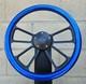 14 Black 4 Spoke Steering Wheel With Metallic Blue Hydro Dipped Wrap- Chevy Horn