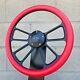 14 Black 4 Spoke Steering Wheel With Red Vinyl Wrap And Chevy Horn