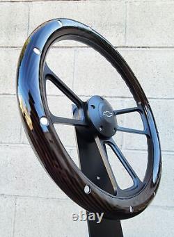 14 Black Billet Steering Wheel Dark Pine Aluminum Rivets 1974-94 C10 Pickup